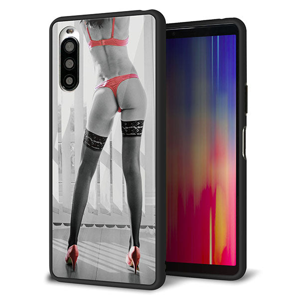 docomo エクスペリア10 II SO-41A 強化ガラス&TPUスマホケース ガラプリ【KM889 ハイヒール】