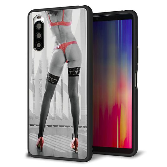 docomo エクスペリア10 II SO-41A 強化ガラス&TPUスマホケース ガラプリ【KM889 ハイヒール】