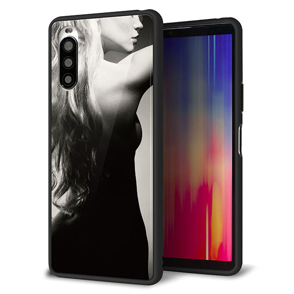 docomo エクスペリア10 II SO-41A 強化ガラス&TPUスマホケース ガラプリ【KM890 バックスタイル】