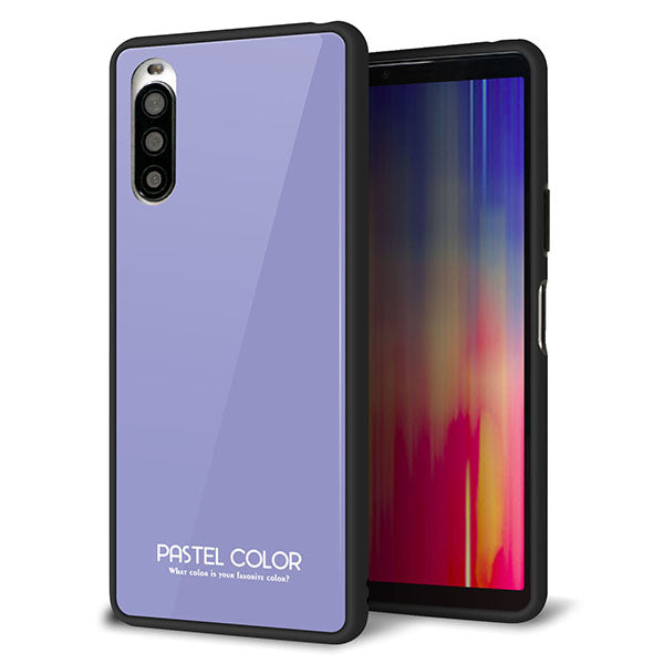 docomo エクスペリア10 II SO-41A 強化ガラス&TPUスマホケース ガラプリ【KM900 パステルカラー(パステルブルー)】