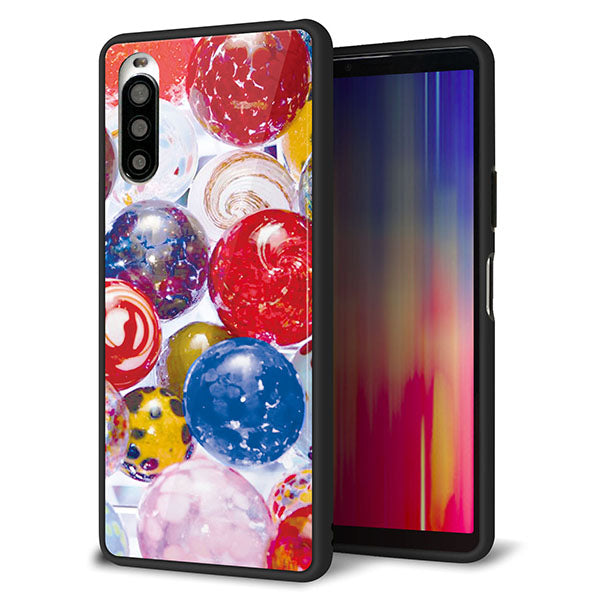 docomo エクスペリア10 II SO-41A 強化ガラス&TPUスマホケース ガラプリ【MA935 ヨーヨー】