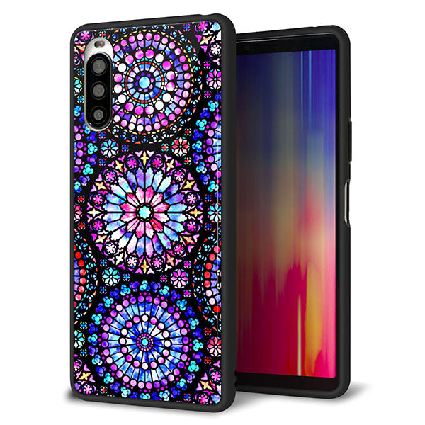 docomo エクスペリア10 II SO-41A 強化ガラス&TPUスマホケース ガラプリ【MA953 パターン柄 A】