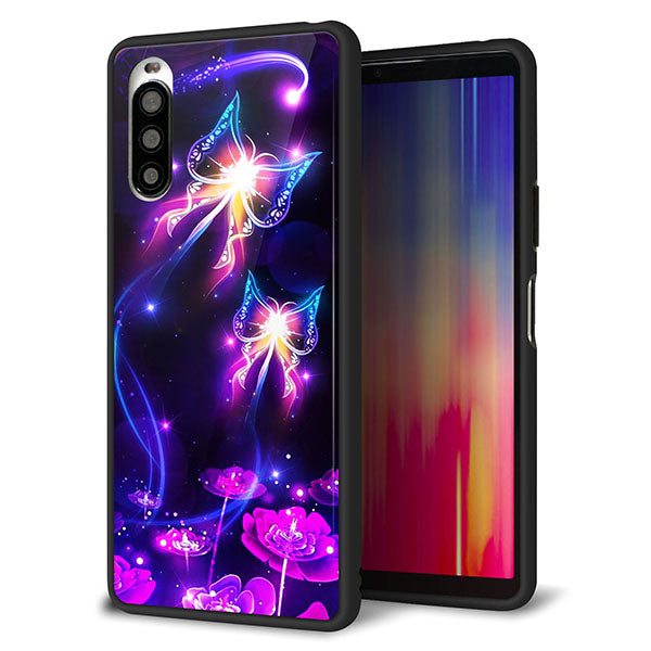 docomo エクスペリア10 II SO-41A 強化ガラス&TPUスマホケース ガラプリ【MA990 蝶B】