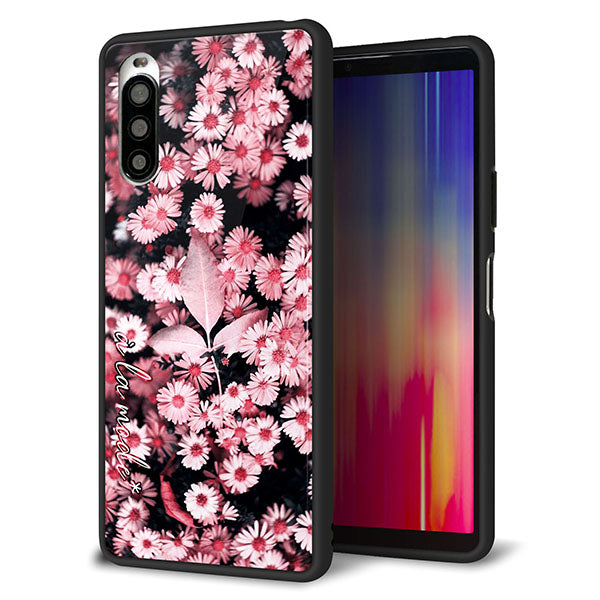 docomo エクスペリア10 II SO-41A 強化ガラス&TPUスマホケース ガラプリ【MA993 フラワーB】