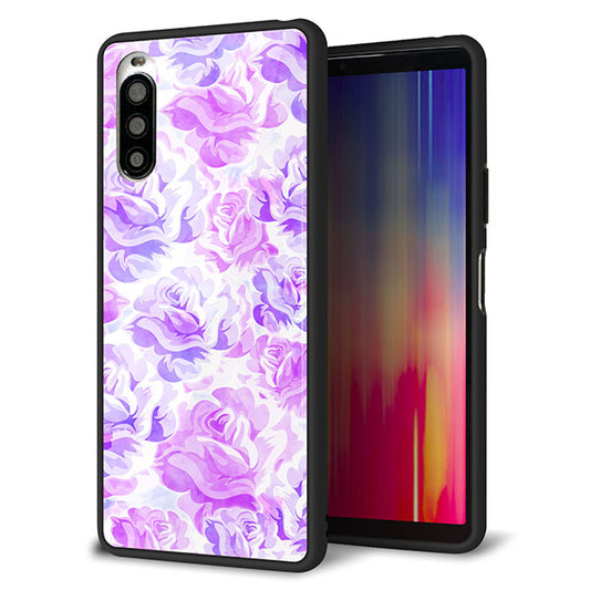 docomo エクスペリア10 II SO-41A 強化ガラス&TPUスマホケース ガラプリ【SC929 ローズ パープル】