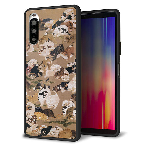 docomo エクスペリア10 II SO-41A 強化ガラス&TPUスマホケース ガラプリ【TA008 百犬】