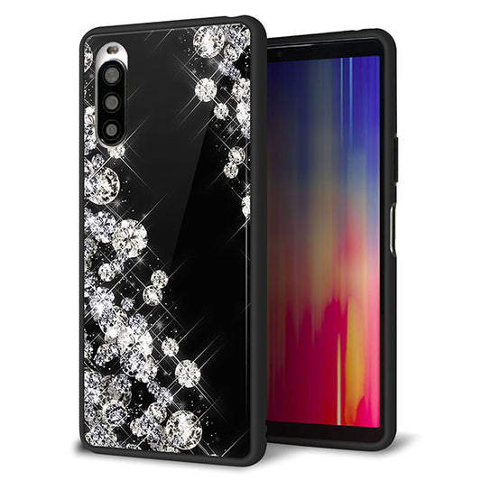 docomo エクスペリア10 II SO-41A 強化ガラス&TPUスマホケース ガラプリ【VA871 ダイヤモンドフレーム】