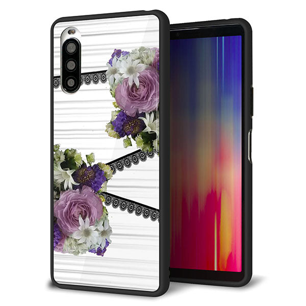 docomo エクスペリア10 II SO-41A 強化ガラス&TPUスマホケース ガラプリ【YI888 フラワー9】