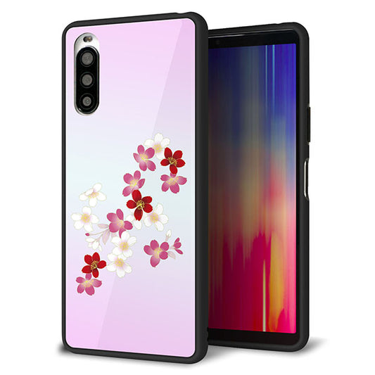 docomo エクスペリア10 II SO-41A 強化ガラス&TPUスマホケース ガラプリ【YJ320 桜 和】