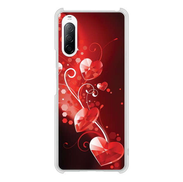 Xperia 10 II SO-41A docomo 高画質仕上げ 背面印刷 ハードケース きらめきハート