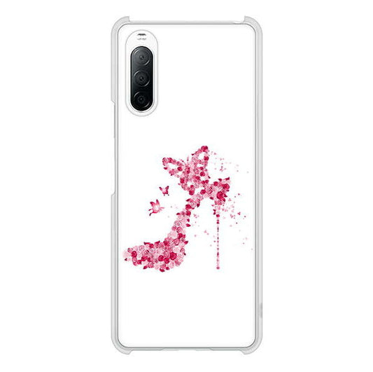 Xperia 10 II SO-41A docomo 高画質仕上げ 背面印刷 ハードケース 【387 薔薇のハイヒール】