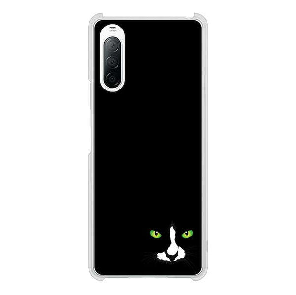 Xperia 10 II SO-41A docomo 高画質仕上げ 背面印刷 ハードケース 【398 黒ネコ】