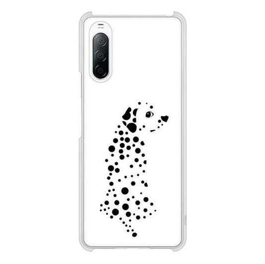 Xperia 10 II SO-41A docomo 高画質仕上げ 背面印刷 ハードケース 【1038 振り向くダルメシアン(WH)】