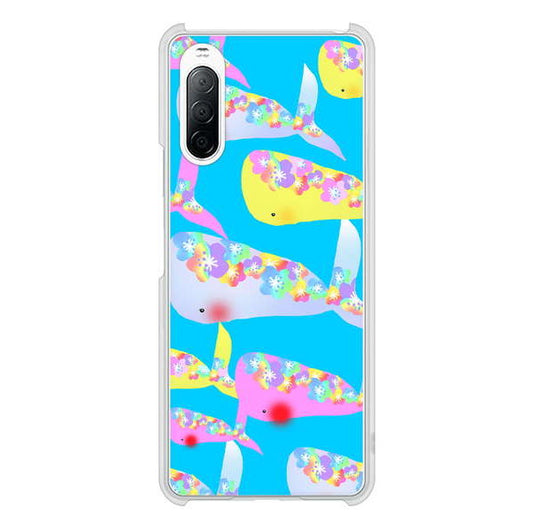 Xperia 10 II SO-41A docomo 高画質仕上げ 背面印刷 ハードケース 【1045 くじらの仲間】