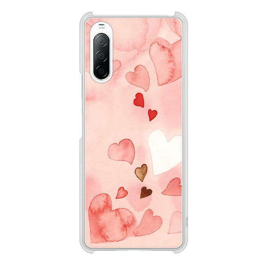 Xperia 10 II SO-41A docomo 高画質仕上げ 背面印刷 ハードケース 【1125 ハートの和紙】