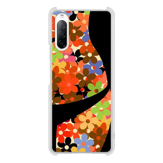 Xperia 10 II SO-41A docomo 高画質仕上げ 背面印刷 ハードケース 【1258 フラワーボディ】