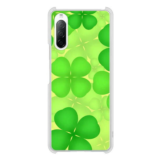 Xperia 10 II SO-41A docomo 高画質仕上げ 背面印刷 ハードケース 【1297 四つ葉のクローバー】