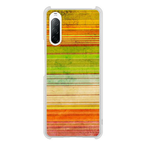Xperia 10 II SO-41A docomo 高画質仕上げ 背面印刷 ハードケース 【1324 ビンテージボーダー(色彩)】