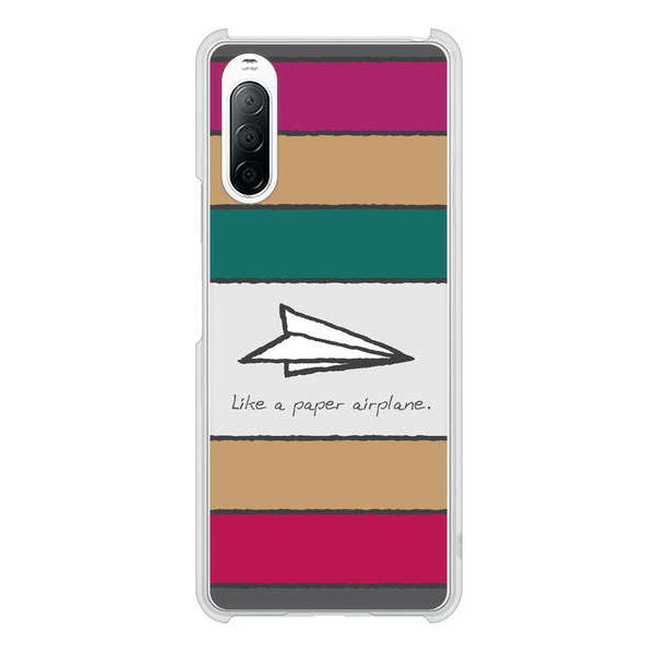 Xperia 10 II SO-41A docomo 高画質仕上げ 背面印刷 ハードケース 【IA809 かみひこうき】