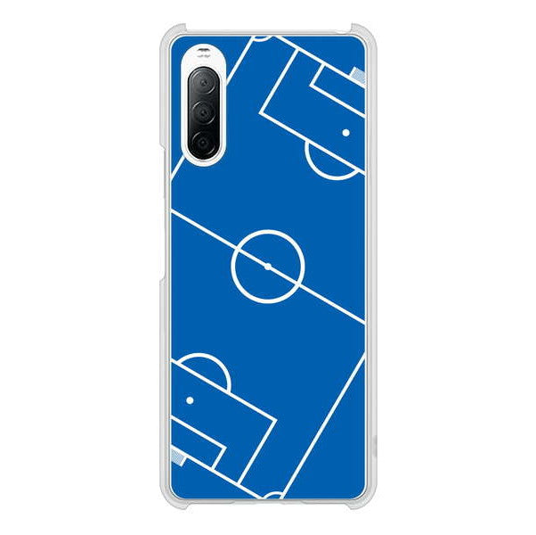 Xperia 10 II SO-41A docomo 高画質仕上げ 背面印刷 ハードケース 【IB922 SOCCER_ピッチ】