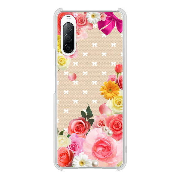 Xperia 10 II SO-41A docomo 高画質仕上げ 背面印刷 ハードケース ロマンチックなバラ