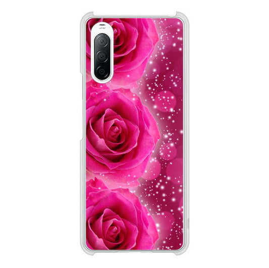 Xperia 10 II SO-41A docomo 高画質仕上げ 背面印刷 ハードケース 【VA815 3連のバラ】
