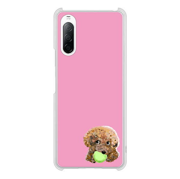 Xperia 10 II SO-41A docomo 高画質仕上げ 背面印刷 ハードケース トイプードル&ボール
