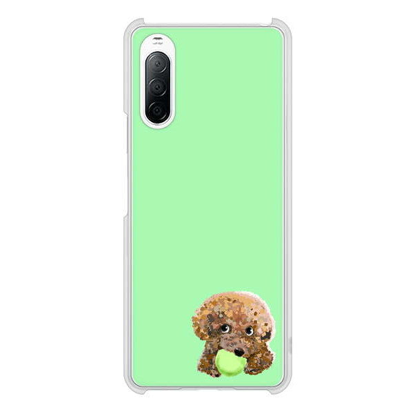 Xperia 10 II SO-41A docomo 高画質仕上げ 背面印刷 ハードケース トイプードル&ボール