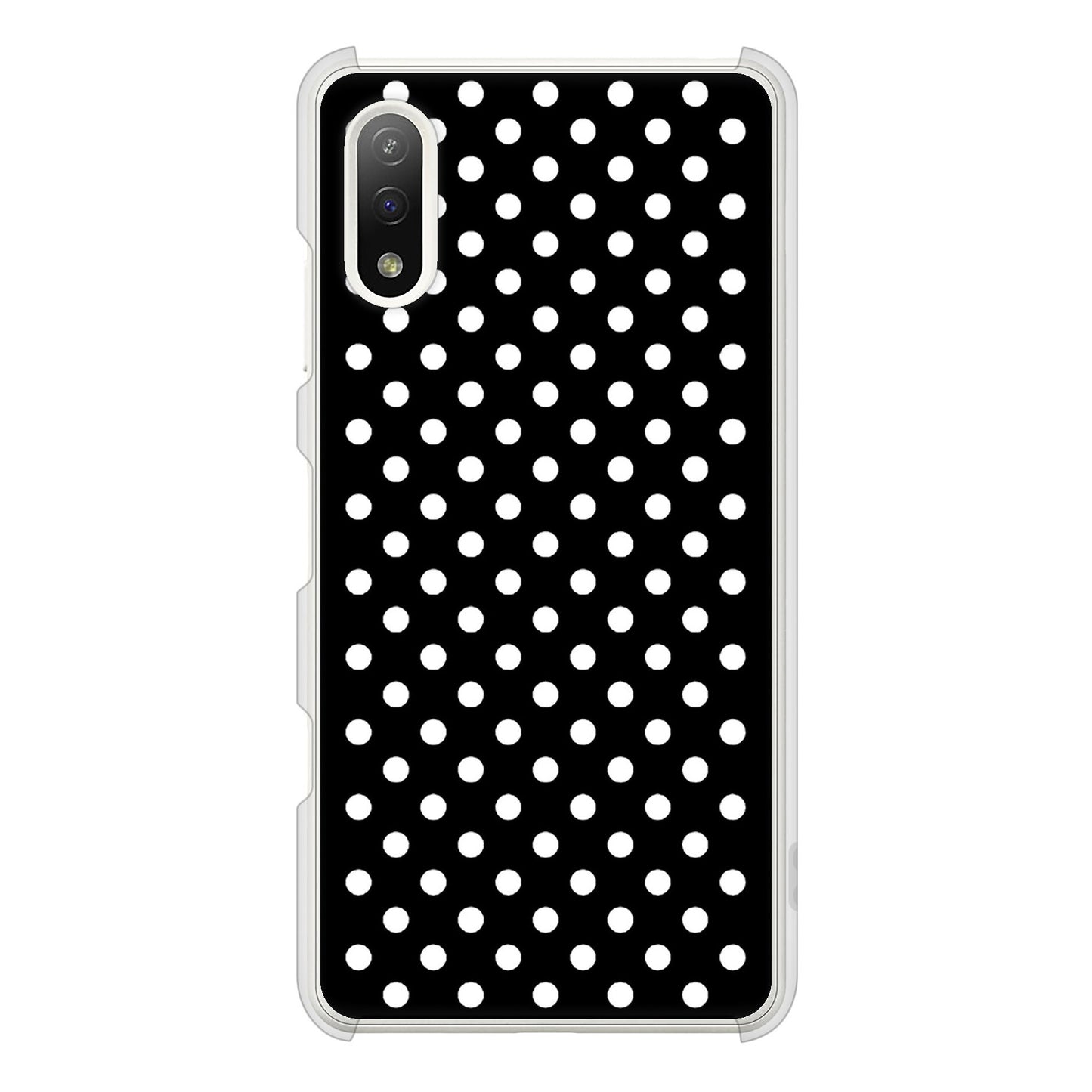 Xperia Ace II SO-41B docomo 高画質仕上げ 背面印刷 ハードケース シンプル柄(水玉)