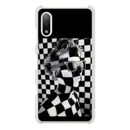 Xperia Ace II SO-41B docomo 高画質仕上げ 背面印刷 ハードケース 【357 bk&wh】