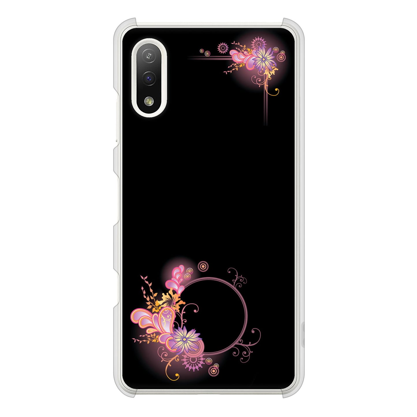 Xperia Ace II SO-41B docomo 高画質仕上げ 背面印刷 ハードケース 【437 華のフレーム】