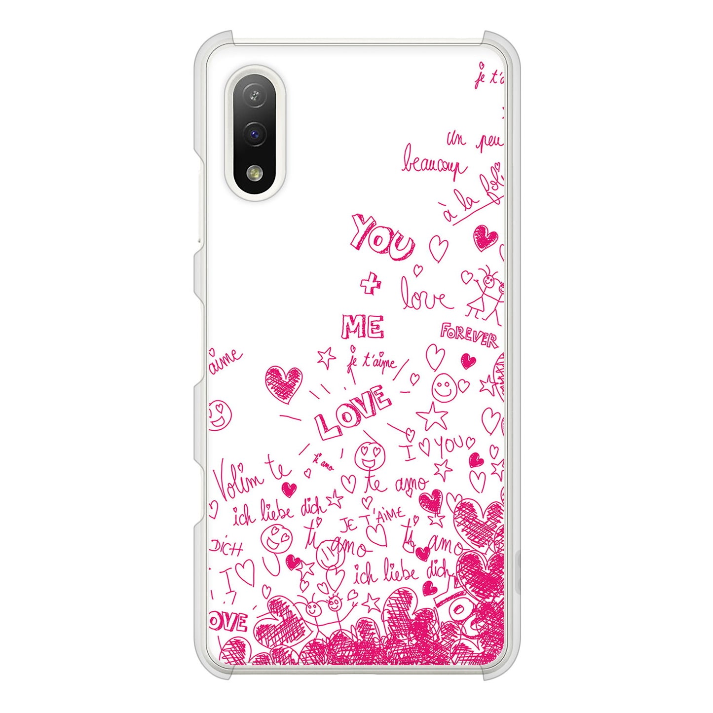 Xperia Ace II SO-41B docomo 高画質仕上げ 背面印刷 ハードケース プリティハート