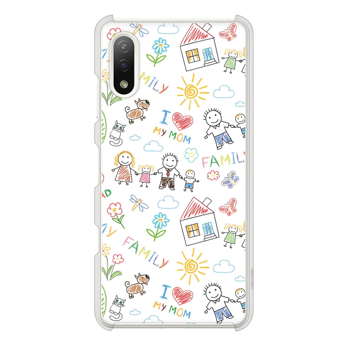 Xperia Ace II SO-41B docomo 高画質仕上げ 背面印刷 ハードケース カップル&ファミリー