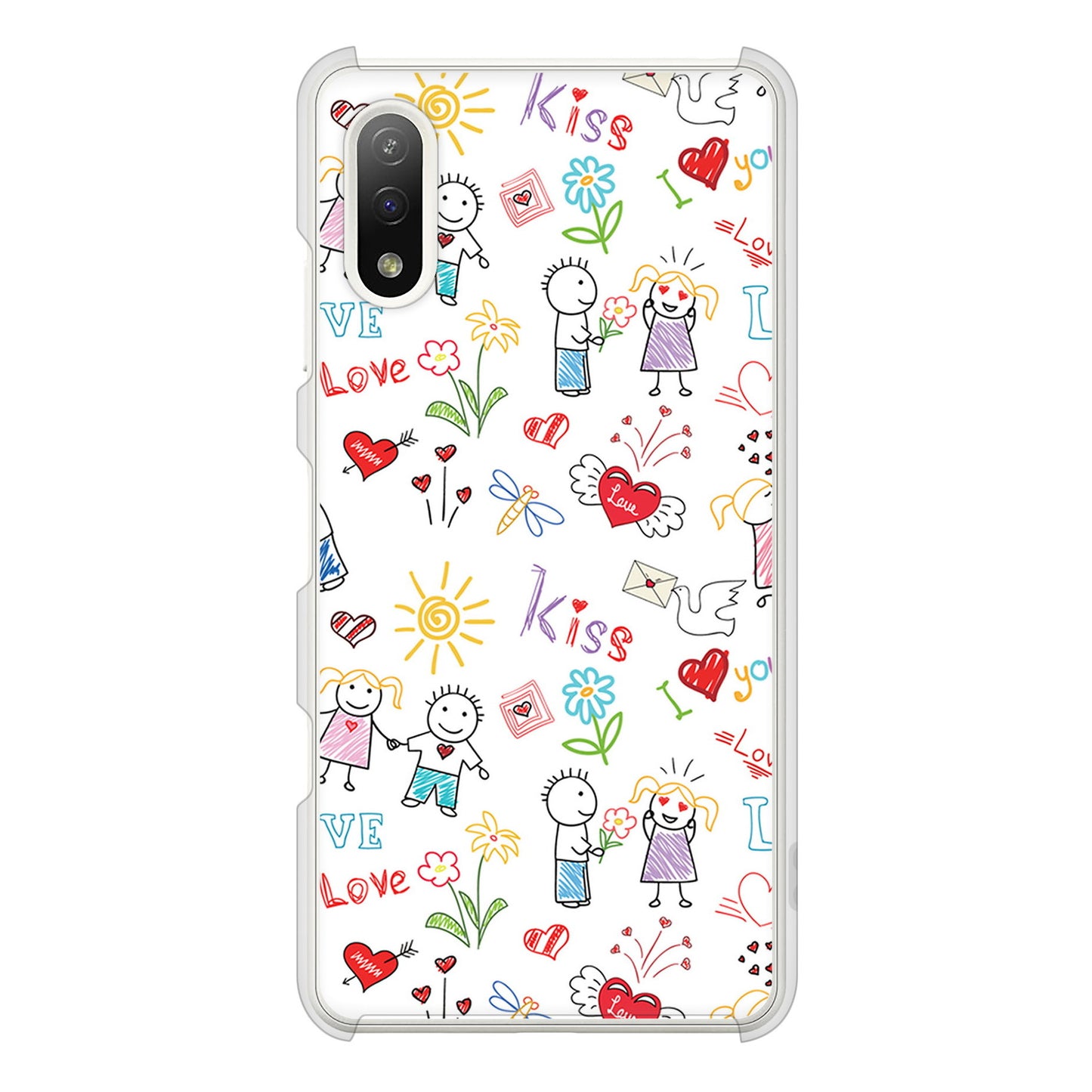 Xperia Ace II SO-41B docomo 高画質仕上げ 背面印刷 ハードケース カップル&ファミリー