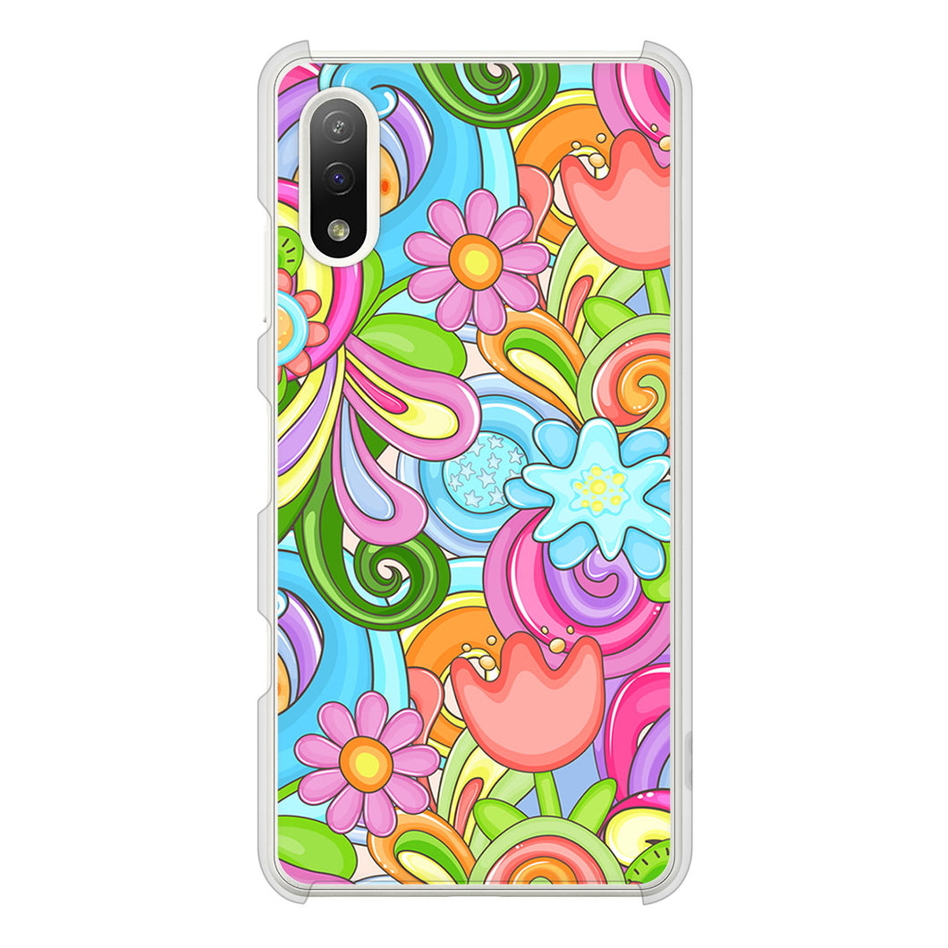 Xperia Ace II SO-41B docomo 高画質仕上げ 背面印刷 ハードケース 【713 ミラクルフラワー】