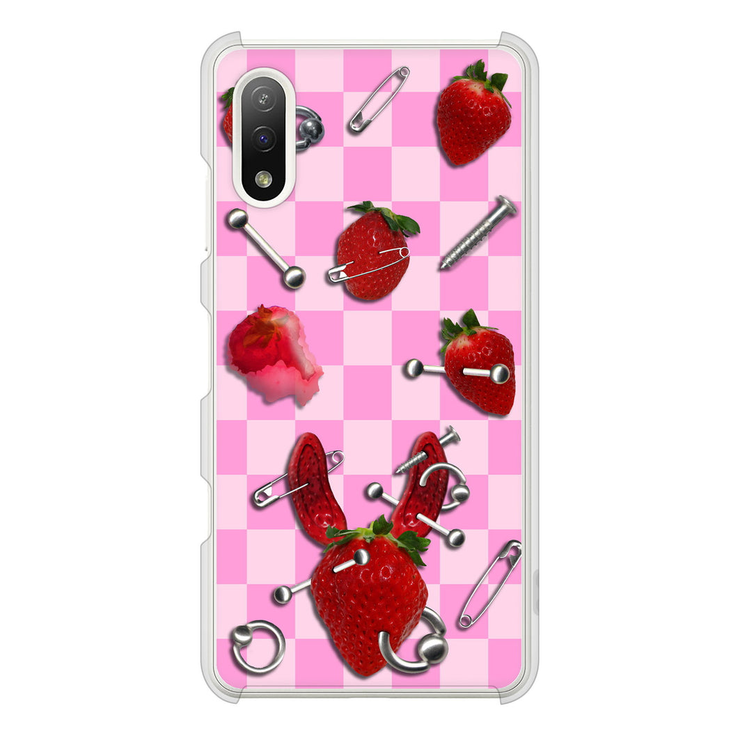 Xperia Ace II SO-41B docomo 高画質仕上げ 背面印刷 ハードケース むかいあぐる 苺パンク