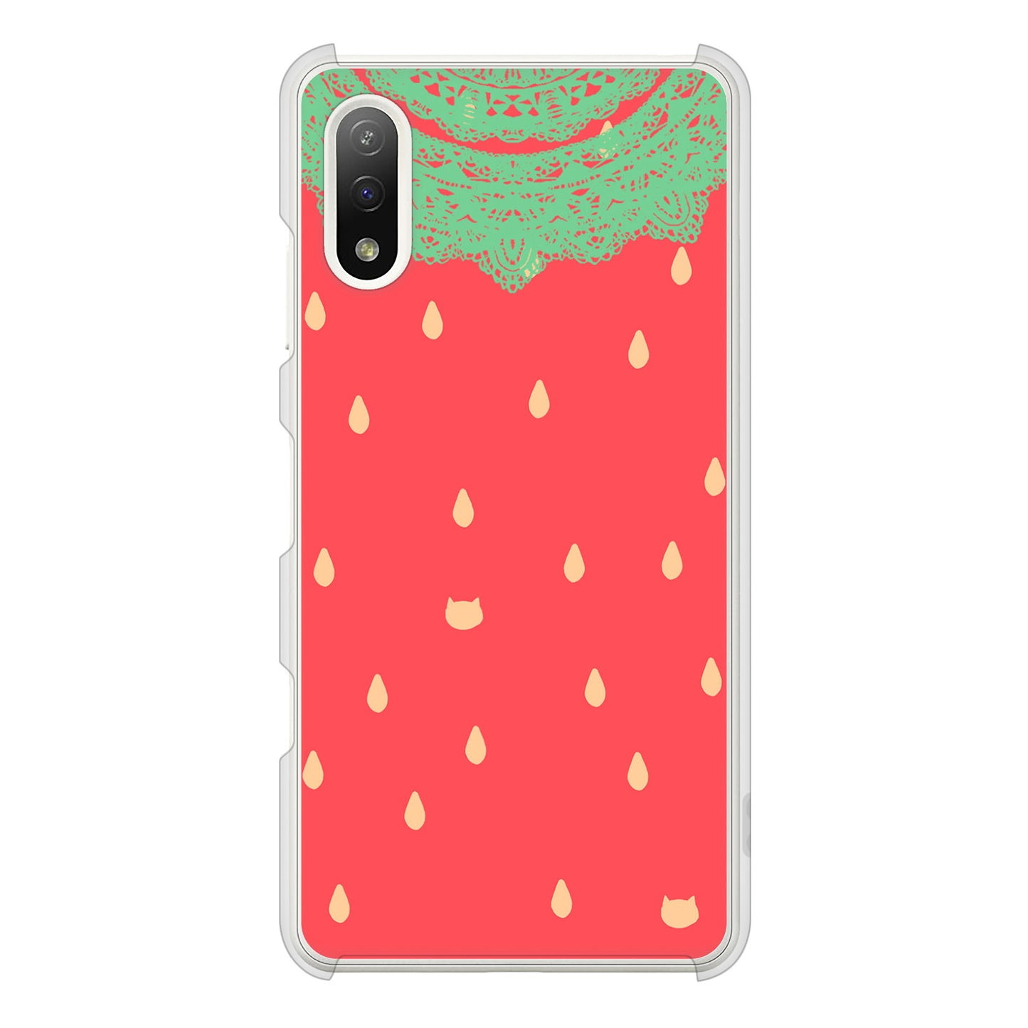 Xperia Ace II SO-41B docomo 高画質仕上げ 背面印刷 ハードケース 【MI800 strawberry ストロベリー】