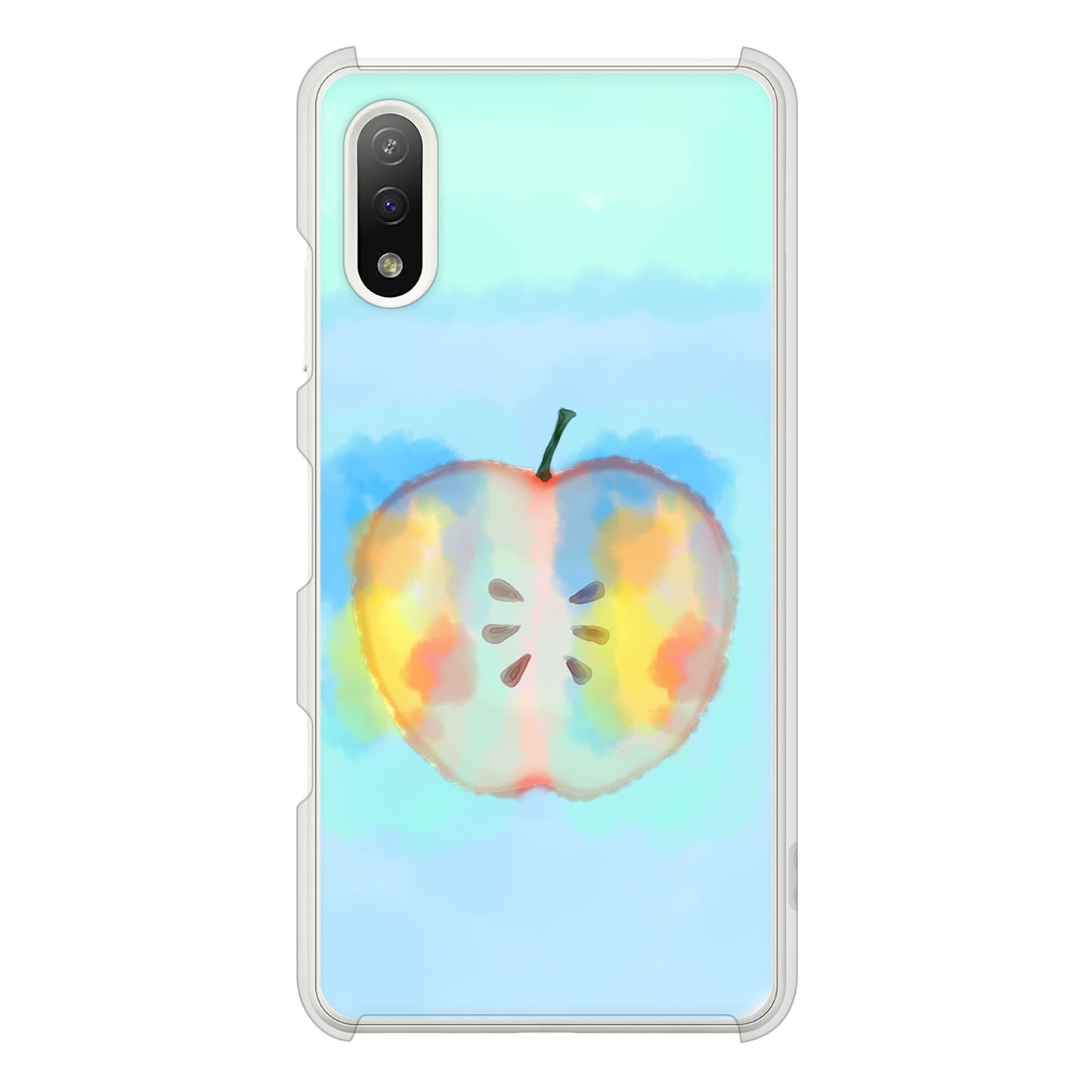 Xperia Ace II SO-41B docomo 高画質仕上げ 背面印刷 ハードケース 【YJ181 りんご 水彩181】