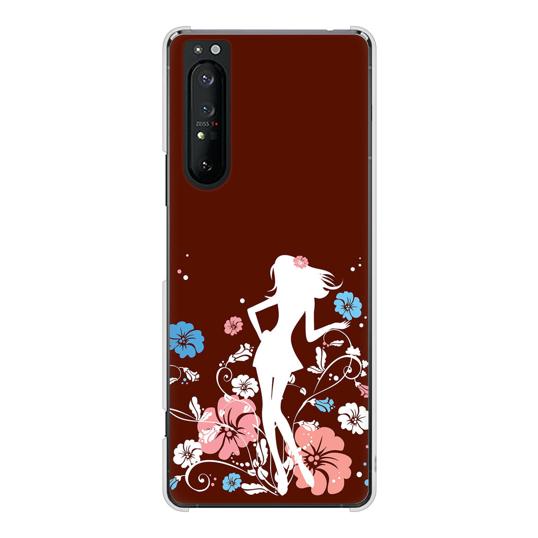 Xperia 1 II SO-51A docomo 高画質仕上げ 背面印刷 ハードケース 【110 ハイビスカスと少女】