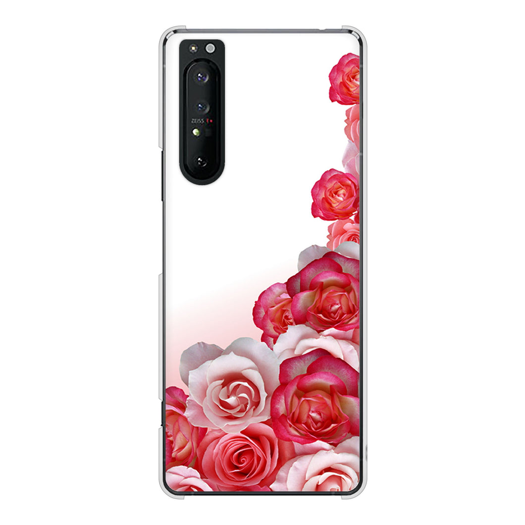 Xperia 1 II SO-51A docomo 高画質仕上げ 背面印刷 ハードケース ロマンチックなバラ