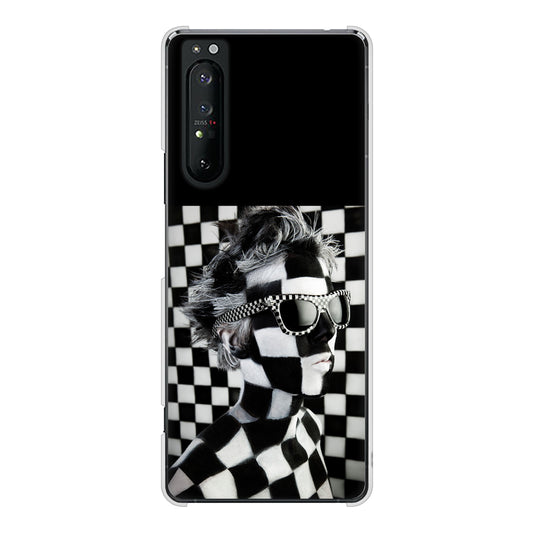Xperia 1 II SO-51A docomo 高画質仕上げ 背面印刷 ハードケース 【357 bk&wh】