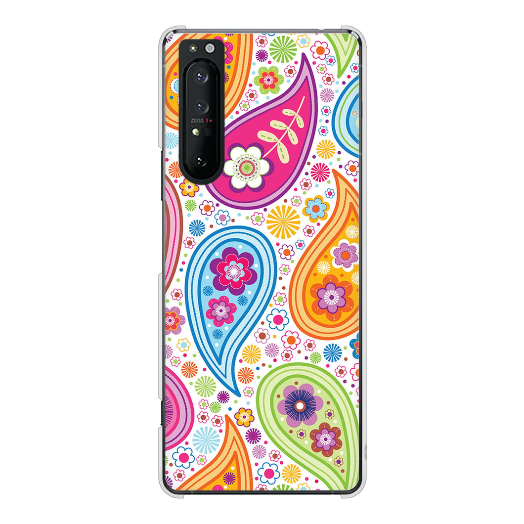 Xperia 1 II SO-51A docomo 高画質仕上げ 背面印刷 ハードケース ペイズリー