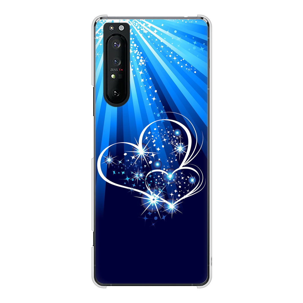Xperia 1 II SO-51A docomo 高画質仕上げ 背面印刷 ハードケース きらめきハート