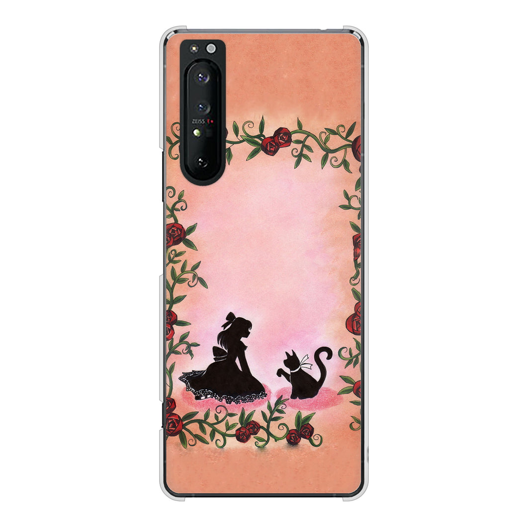 Xperia 1 II SO-51A docomo 高画質仕上げ 背面印刷 ハードケース お姫様とネコ