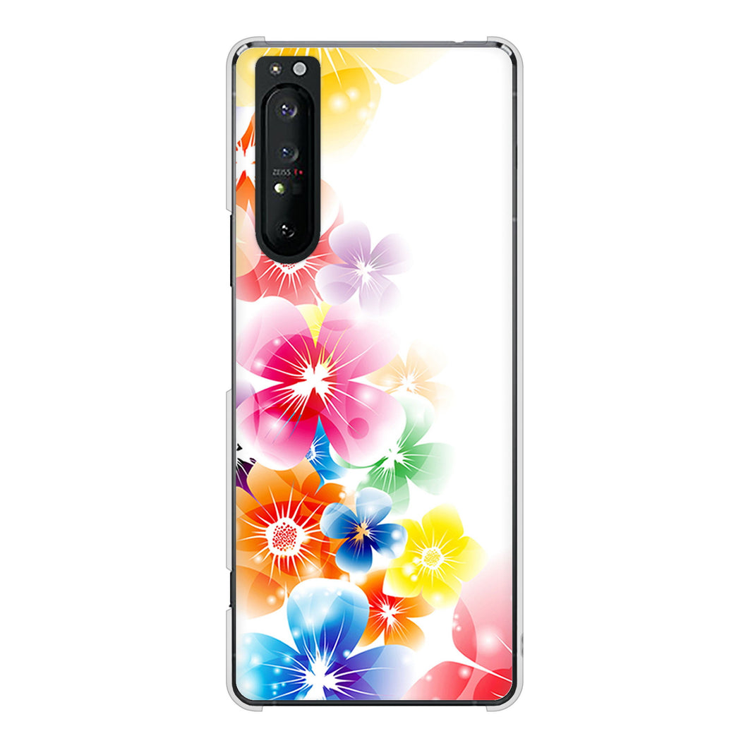Xperia 1 II SO-51A docomo 高画質仕上げ 背面印刷 ハードケース 【1209 光と花】