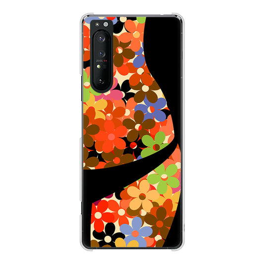 Xperia 1 II SO-51A docomo 高画質仕上げ 背面印刷 ハードケース 【1258 フラワーボディ】