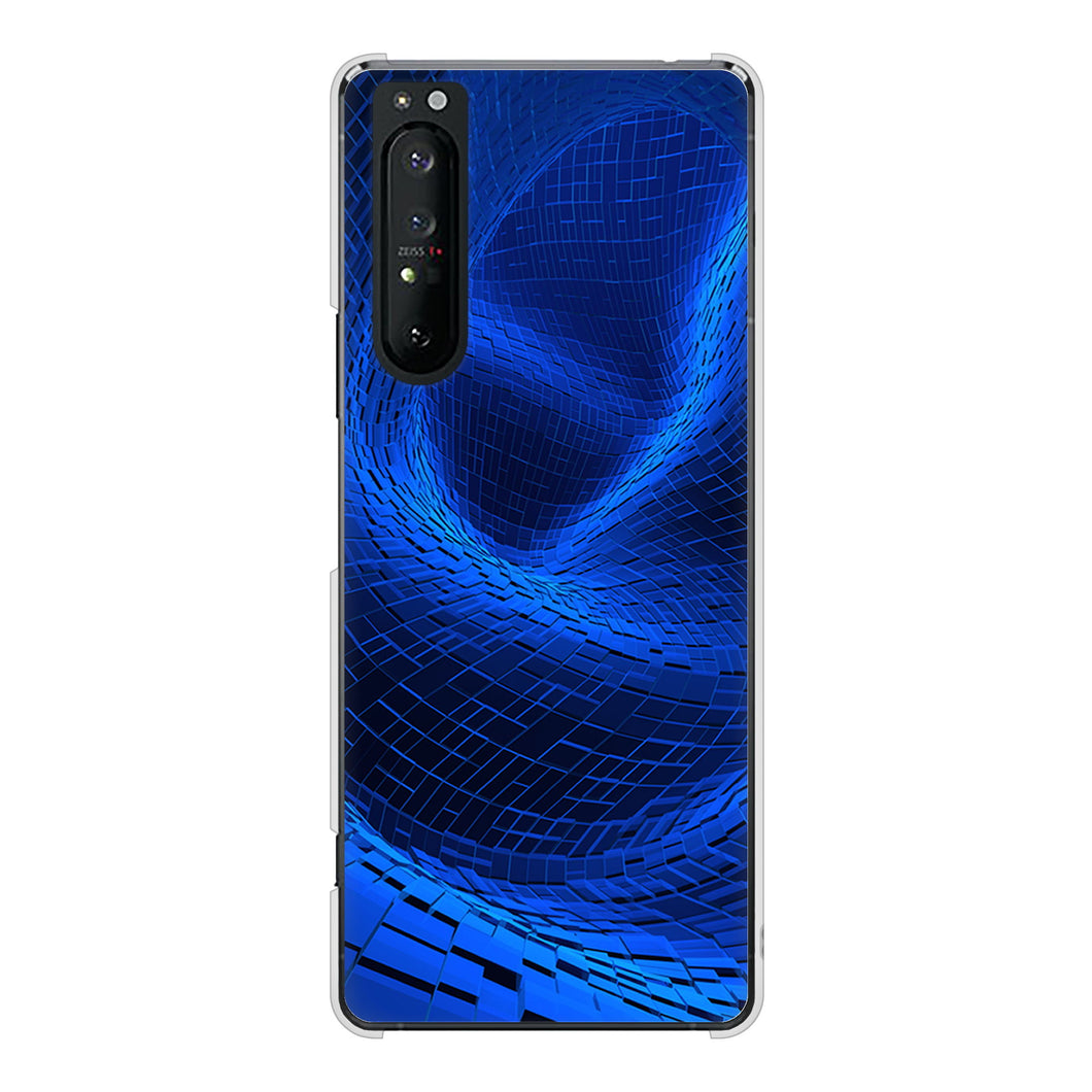 Xperia 1 II SO-51A docomo 高画質仕上げ 背面印刷 ハードケース 【1302 ワープブルー】