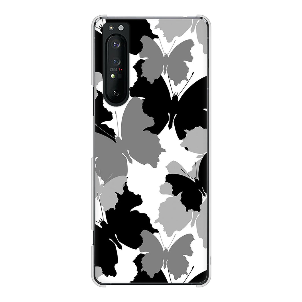 Xperia 1 II SO-51A docomo 高画質仕上げ 背面印刷 ハードケース 【1336 夜の蝶】