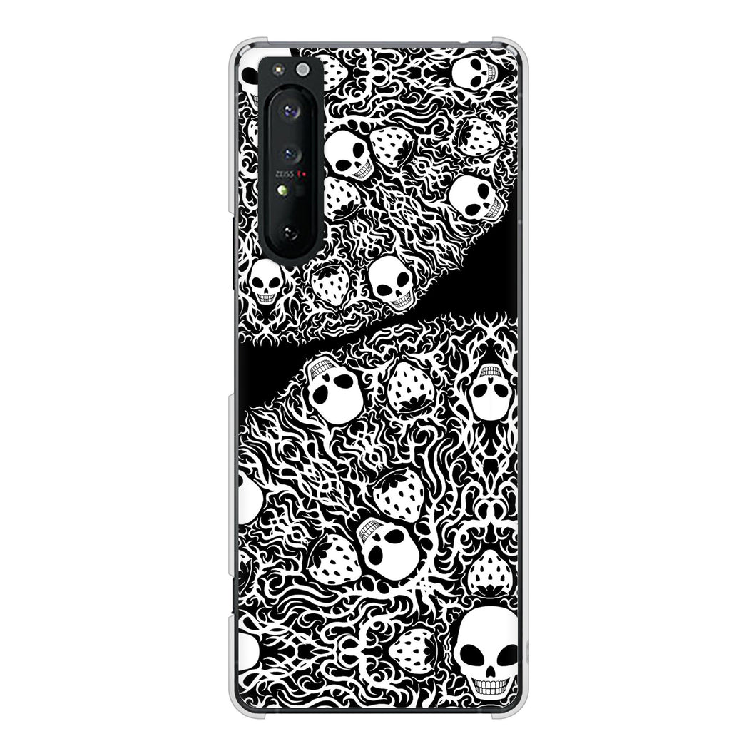 Xperia 1 II SO-51A docomo 高画質仕上げ 背面印刷 ハードケース むかいあぐる 苺骸骨曼荼羅
