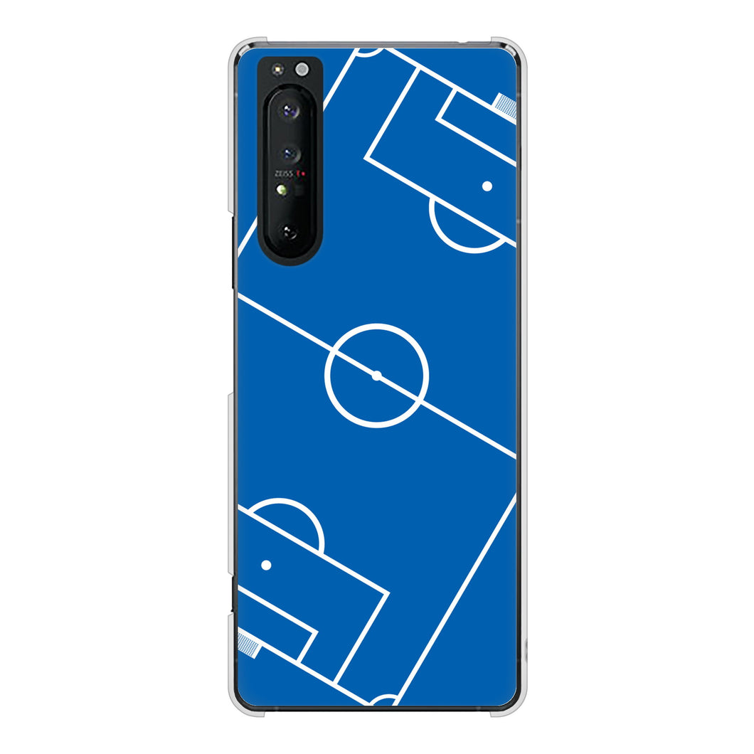 Xperia 1 II SO-51A docomo 高画質仕上げ 背面印刷 ハードケース 【IB922 SOCCER_ピッチ】
